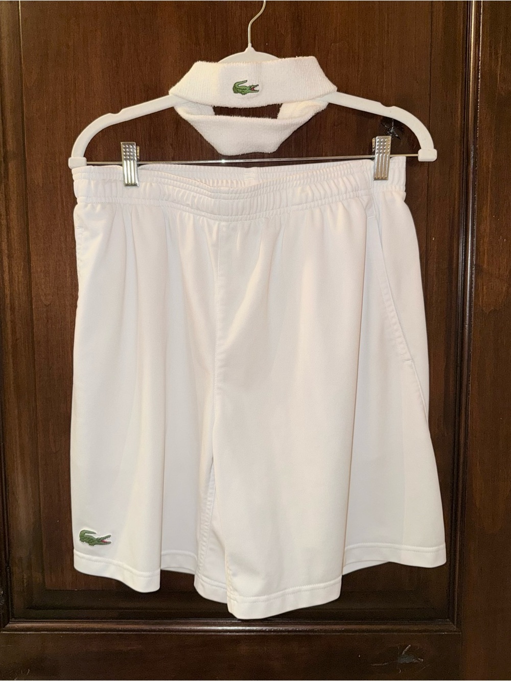 Lacoste - Andy Roddick Sport Collection - White Athletic Shorts & FREE HEADBAND!